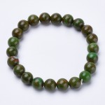 Nephrite Jade 8mm Ball Stretch Bracelet on Card & Gift Pouch (55mm)